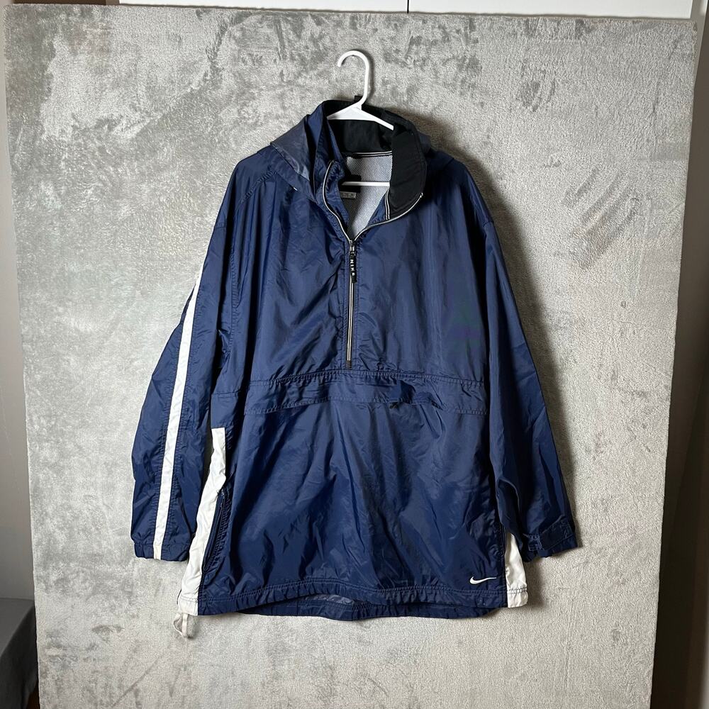 Nike Y2K Windbreaker‎ Navy Pullover Track Nylon Jacket Swoosh XXL Streetwear 90s